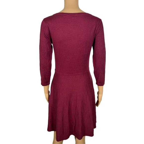 French Connection Women's Burgundy Red Knitted Fit & Flare Mini Dress Size S - Picture 4 of 6